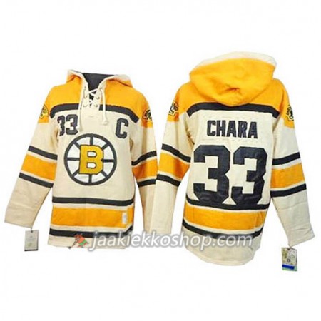 Miehille NHL Boston Bruins Zdeno Chara 33 Cream Sawyer Hooded Sweatshirt
